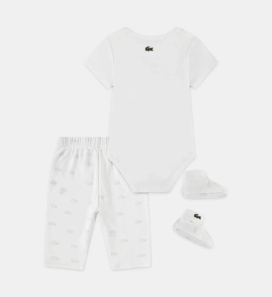 Комплект из 3 предметов: боди, брюки и пинетки Lacoste, белый — фото 2