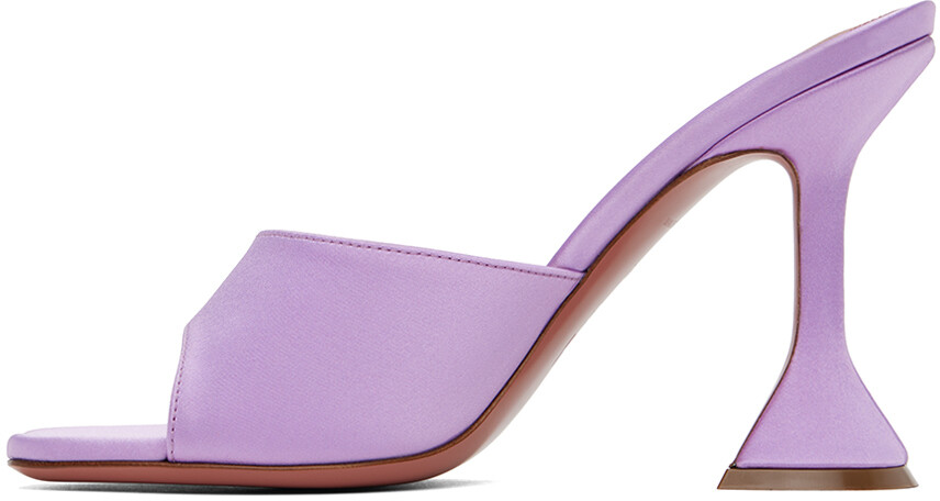 Фиолетовые босоножки на каблуке Lupita Slipper Amina Muaddi — фото 3