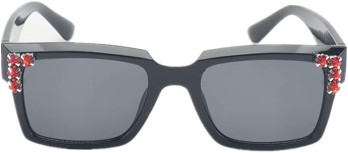 

Классические квадратные солнцезащитные очки ICARA с оправой, украшенной стразами и бриллиантами, унисекс, для взрослых, в стиле ретро, ​​с защитой от УФ-излучения UV400, Black Black