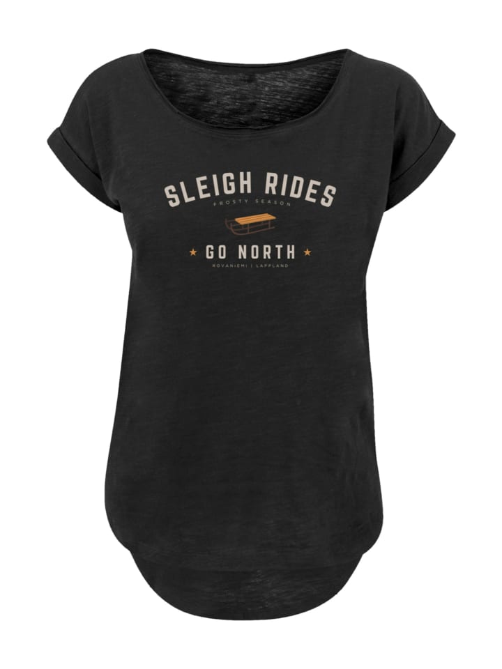 

Удлиненная футболка с изображением Рождества на санках, черного цвета F4NT4STIC, Черный, Удлиненная футболка с изображением Рождества на санках, черного цвета F4NT4STIC