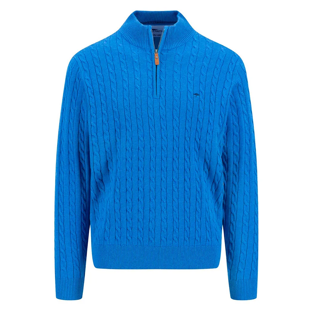 

Свитер Fynch Hatton Cable half zip, синий