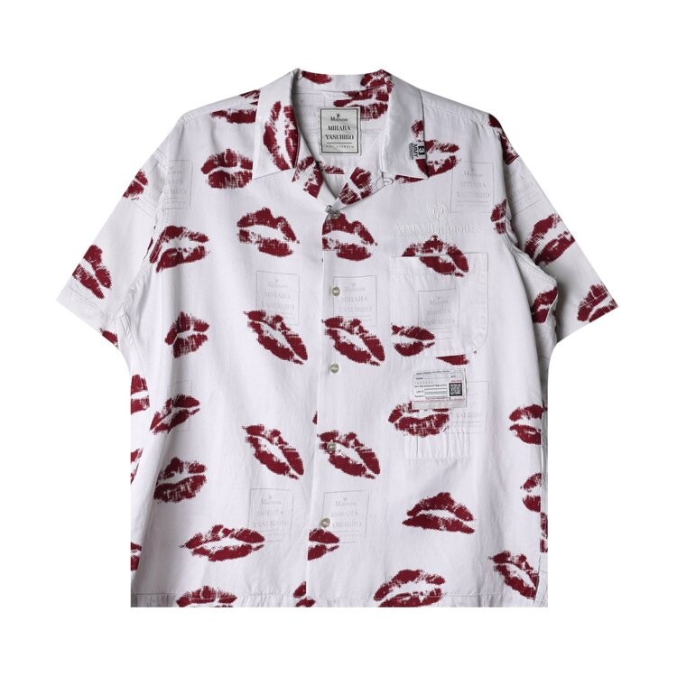 

Рубашка Maison Mihara Yasuhiro Kiss Printed 'White/Red', белый
