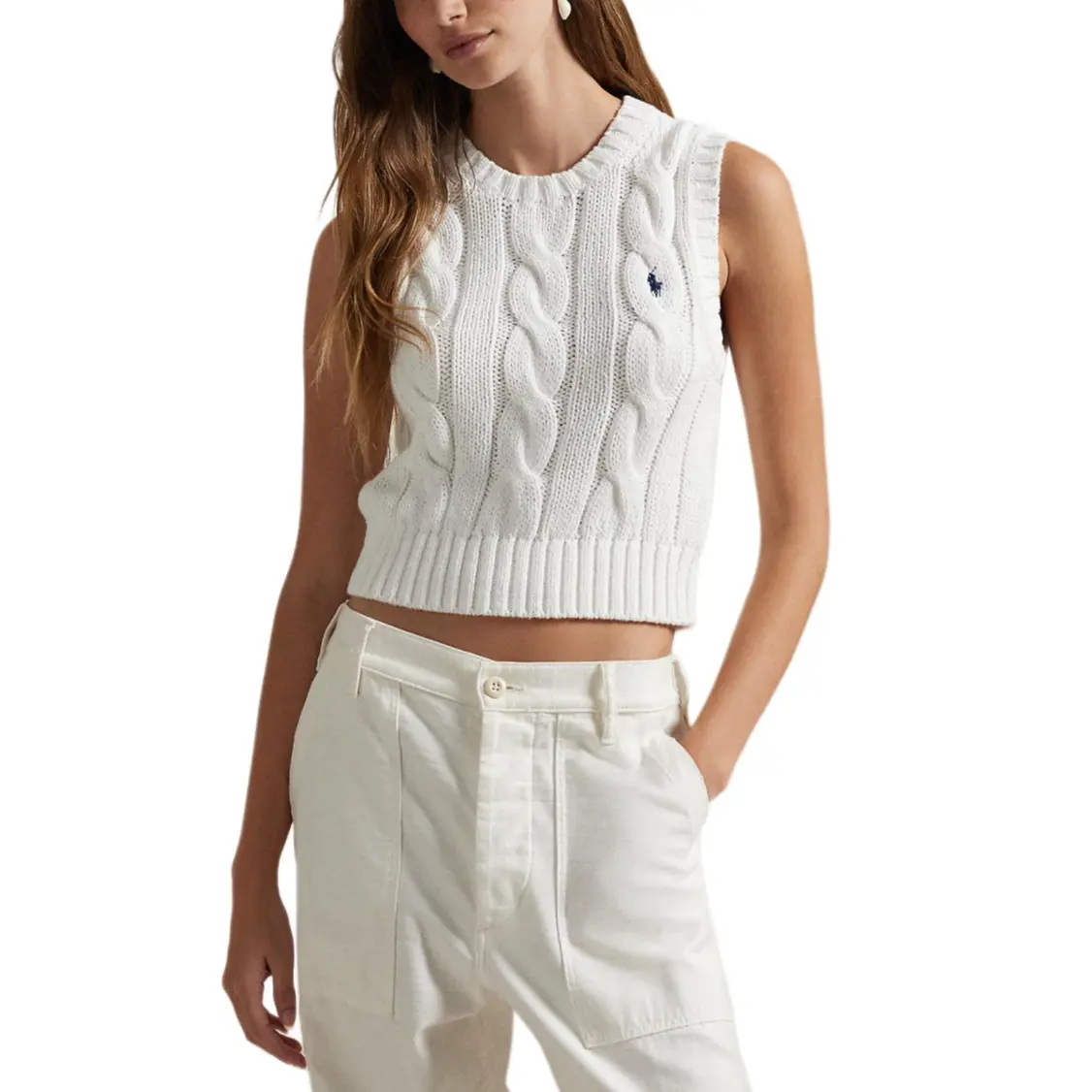 Polo Ralph Lauren Вязаный жилет из хлопка Wcf White — фото 4
