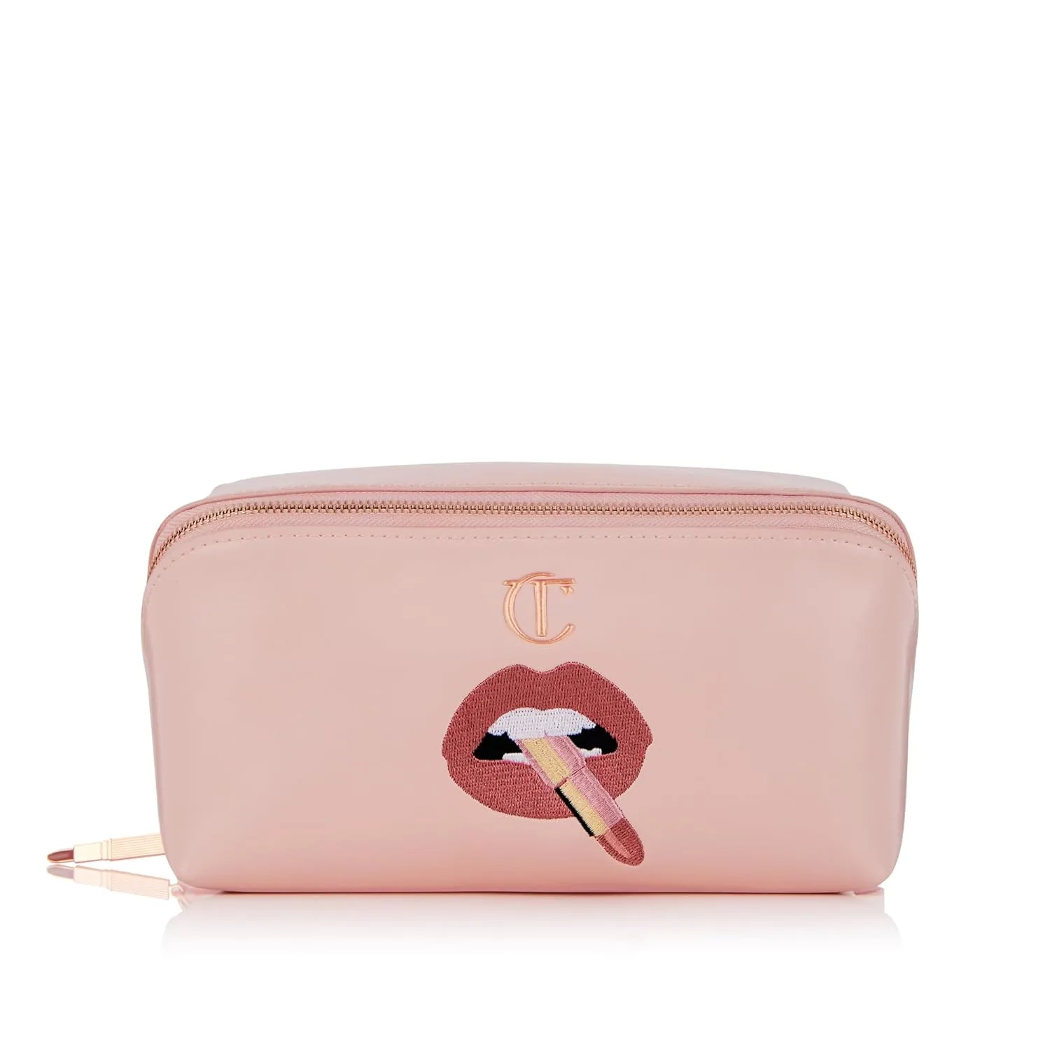 Косметичка Charlotte Tilbury Pillow Talk - MultiMagic, дорожная косметичка в розовом цвете Pillow Talk - культовый дизайн с принтом в виде губ и застежкой-молнией цвета розового золота., Limited Edition Makeup Bag