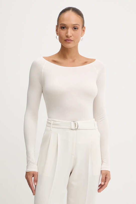 

Футболка с длинным рукавом edupla1 BOSS, бежевый