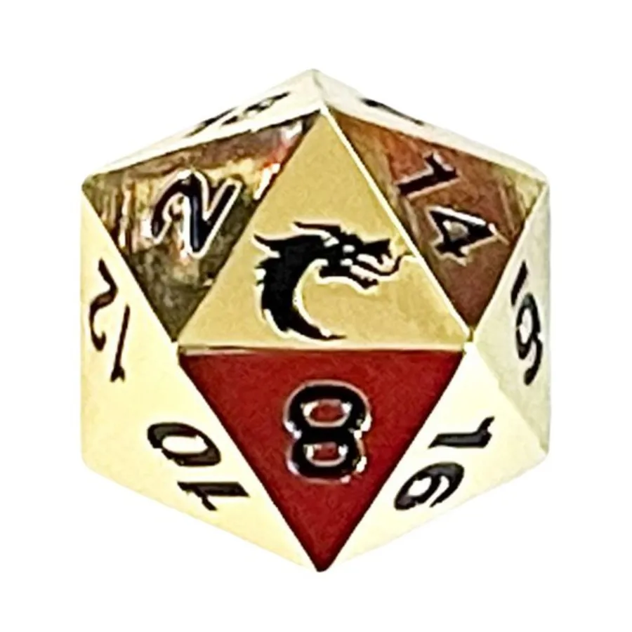 

d20 блестящее золото, Metal Dice - Halfling Forged