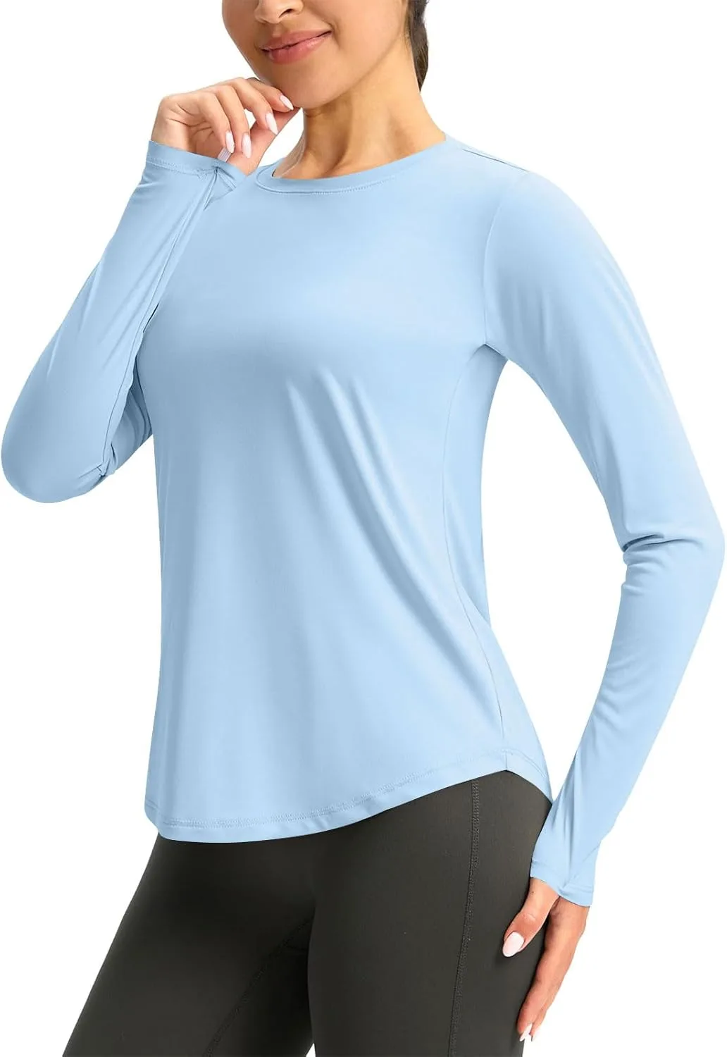 

Женская футболка с длинным рукавом UPF 50+ для тренировок, быстросохнущая