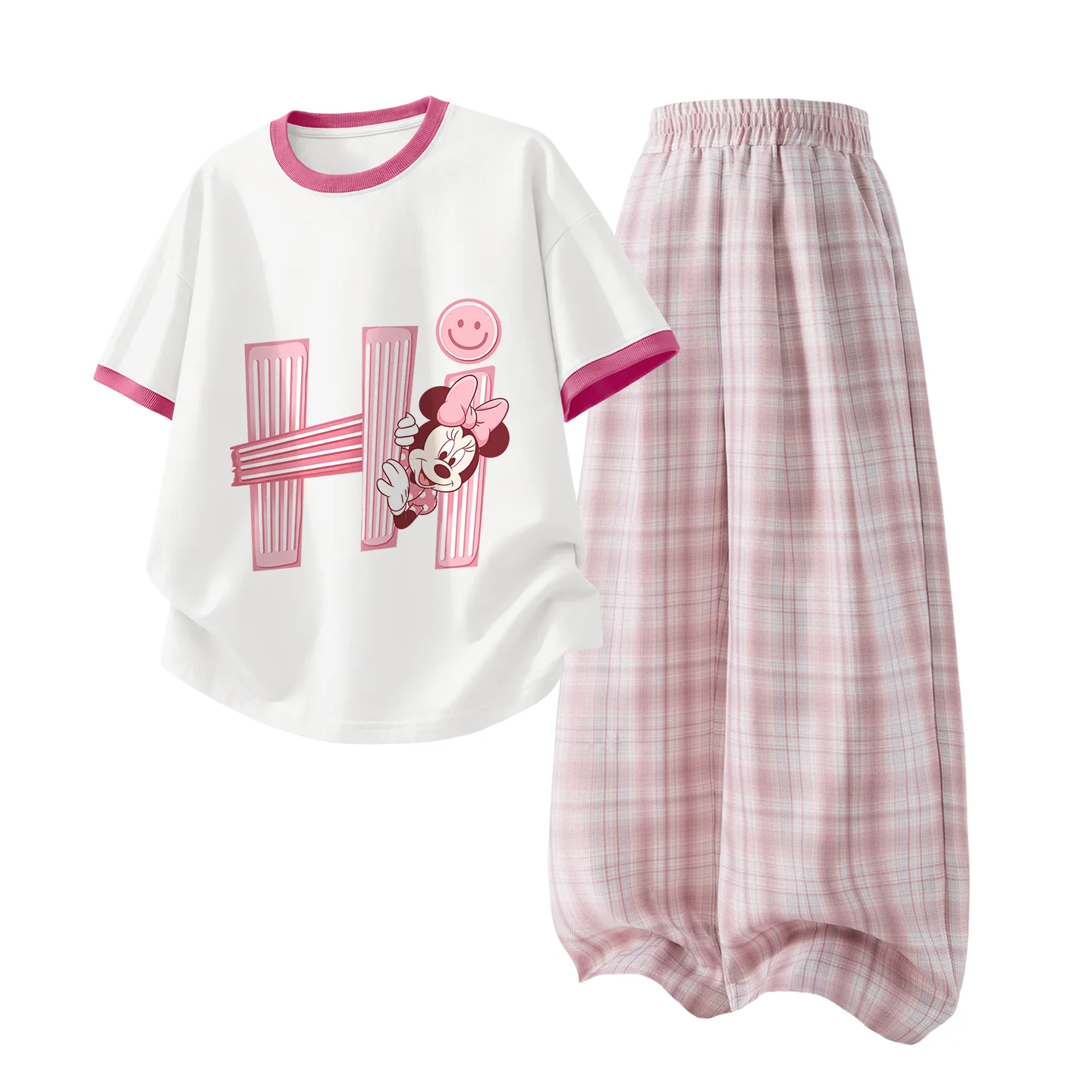 Детский спортивный комплект Casual Sportswear из 2 предметов Disney, Dihenei White Red+Solid Color Quartz Pink