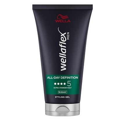 

Wellaflex Men гель для определения волос на весь день ультрасильной фиксации, гель для укладки волос, веганский дерматологически протестирован, без силикона, 150 мл
