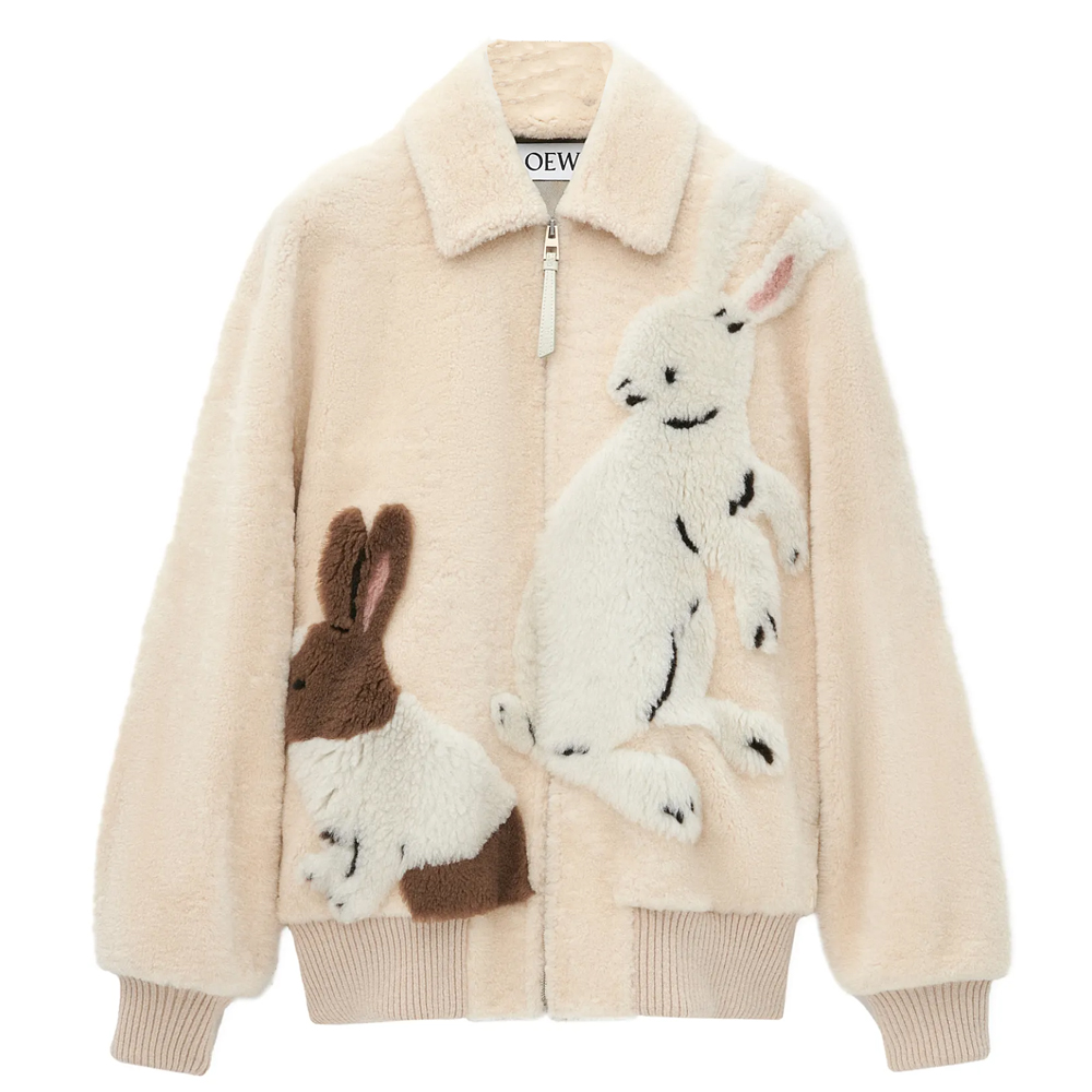 

LOEWE Куртка Suna Fujita SS25 Women's Pre Selection Collection с бархатистой текстурой, женская, бежевая