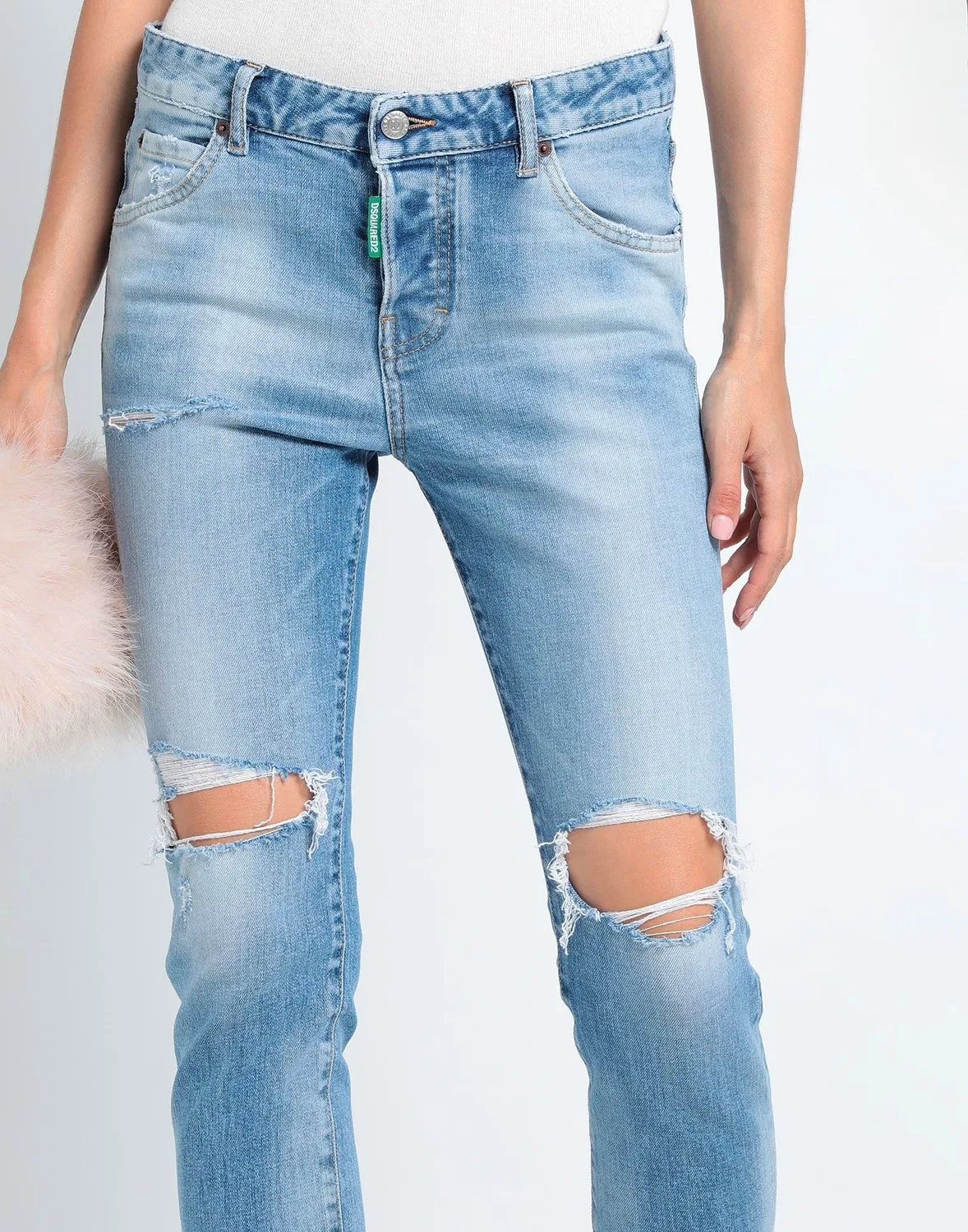 Джинсы skinny DSQUARED2 синие — фото 4