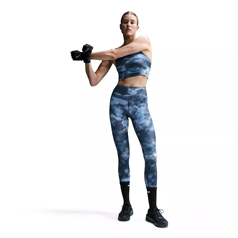 

Женские леггинсы Nike One с высокой талией и принтом размером 7/8, цвет Armory Navy