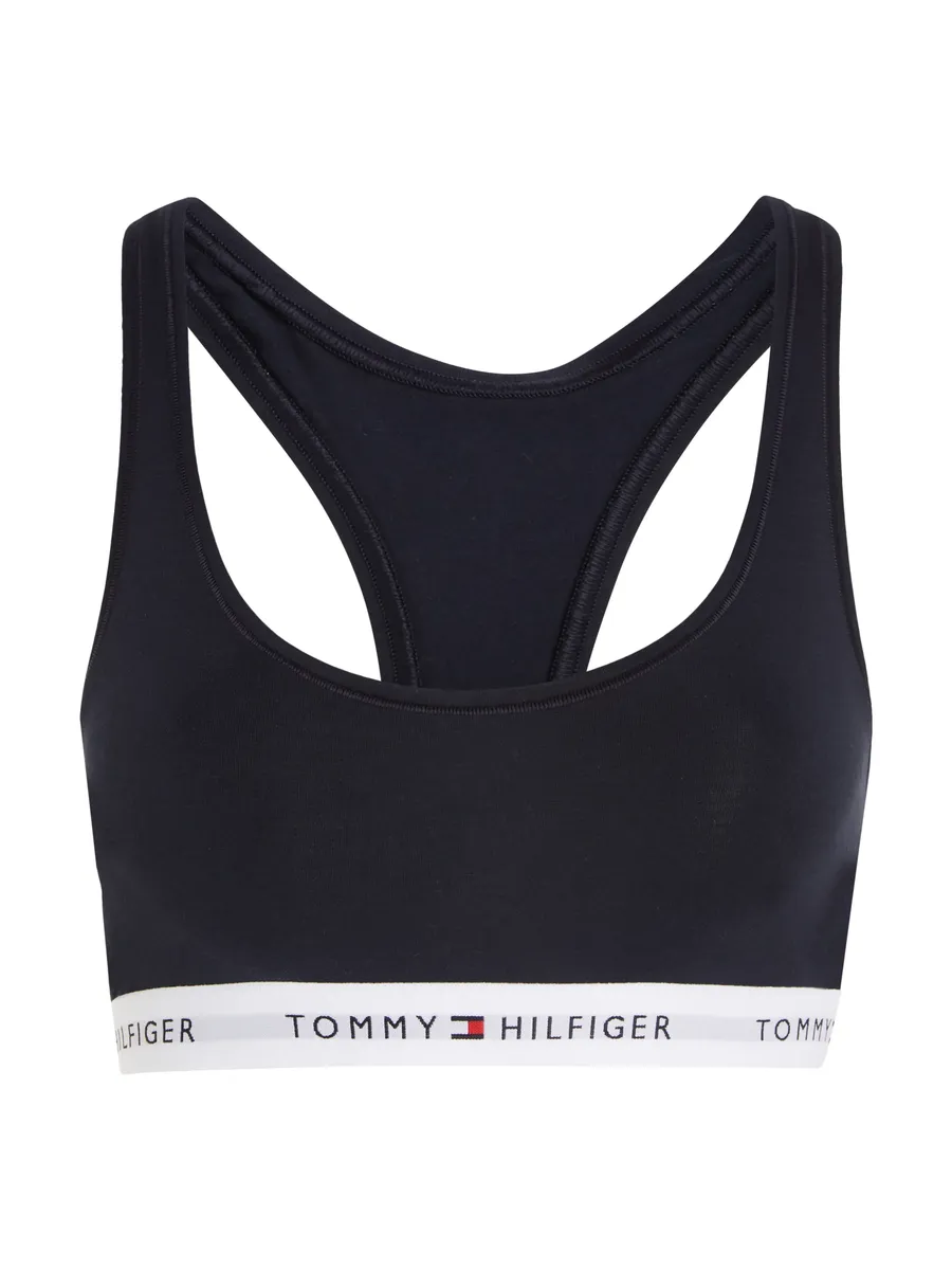 Спортивное бюстье Tommy Hilfiger Underwear с надписью Tommy Hilfiger на поясе под грудью, синий — фото 4