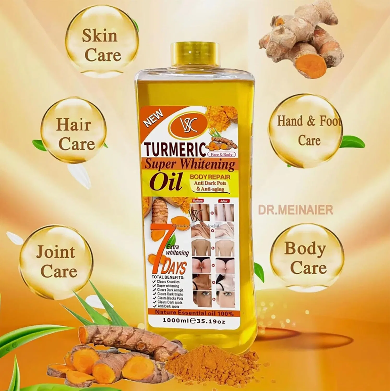 Органическое масло Soft 7 Turmeric Oil для осветления кожи Generisch, 1000 Ml. — фото 2