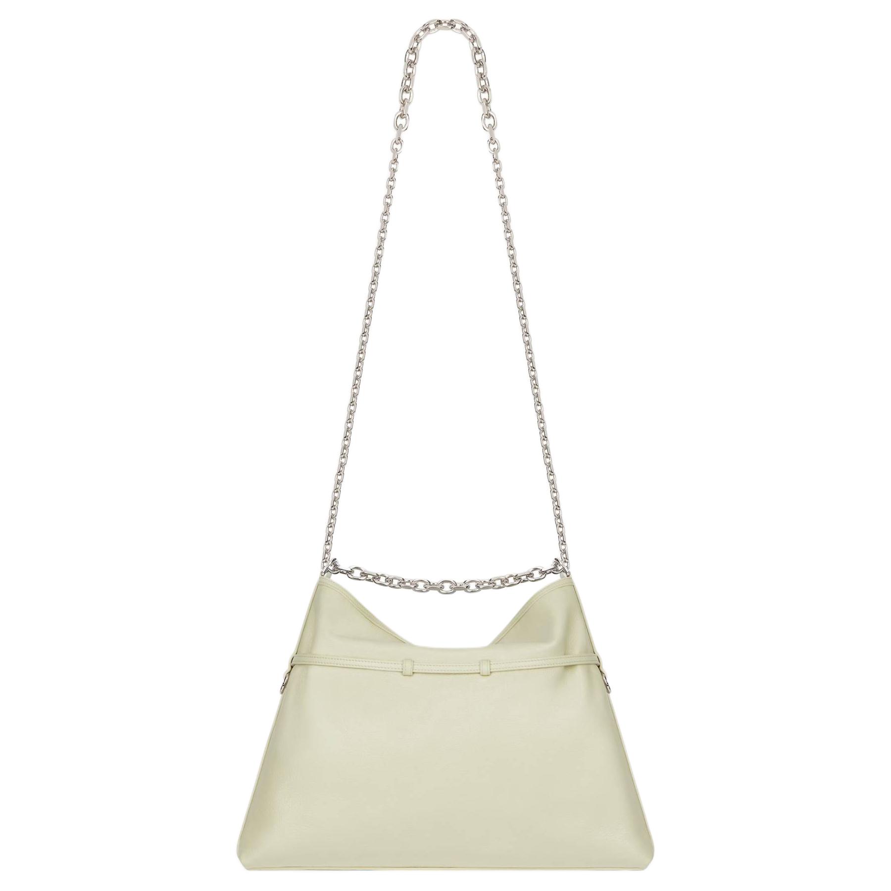 Givenchy Сумка Voyou Relief And Slight Crushed Texture Calfskin, плечевая сумка Medium Women's Almond Green — фото 3