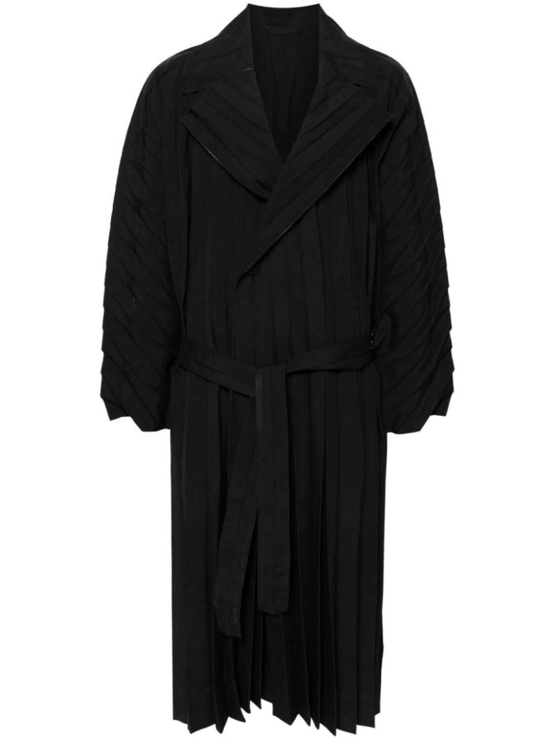 

Homme Plissé Issey Miyake длинное плиссированное пальто Edge, черный