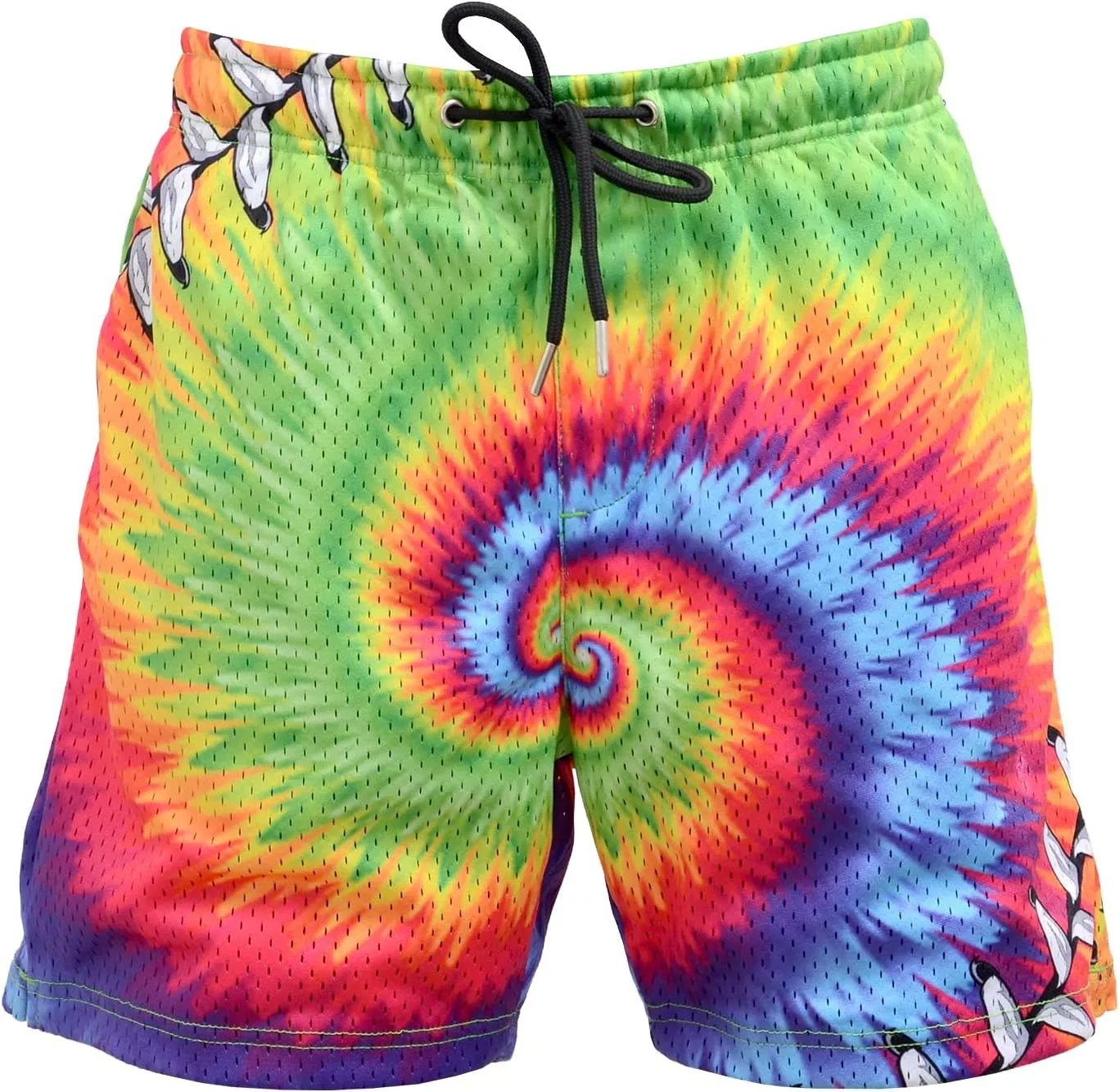 Frenzy Fit Мужские спортивные шорты для тренировок - легкая, быстросохнущая спортивная одежда с графическим принтом, идеально подходит для тренажерного зала, бега и тренировок, Rainbow Swirl