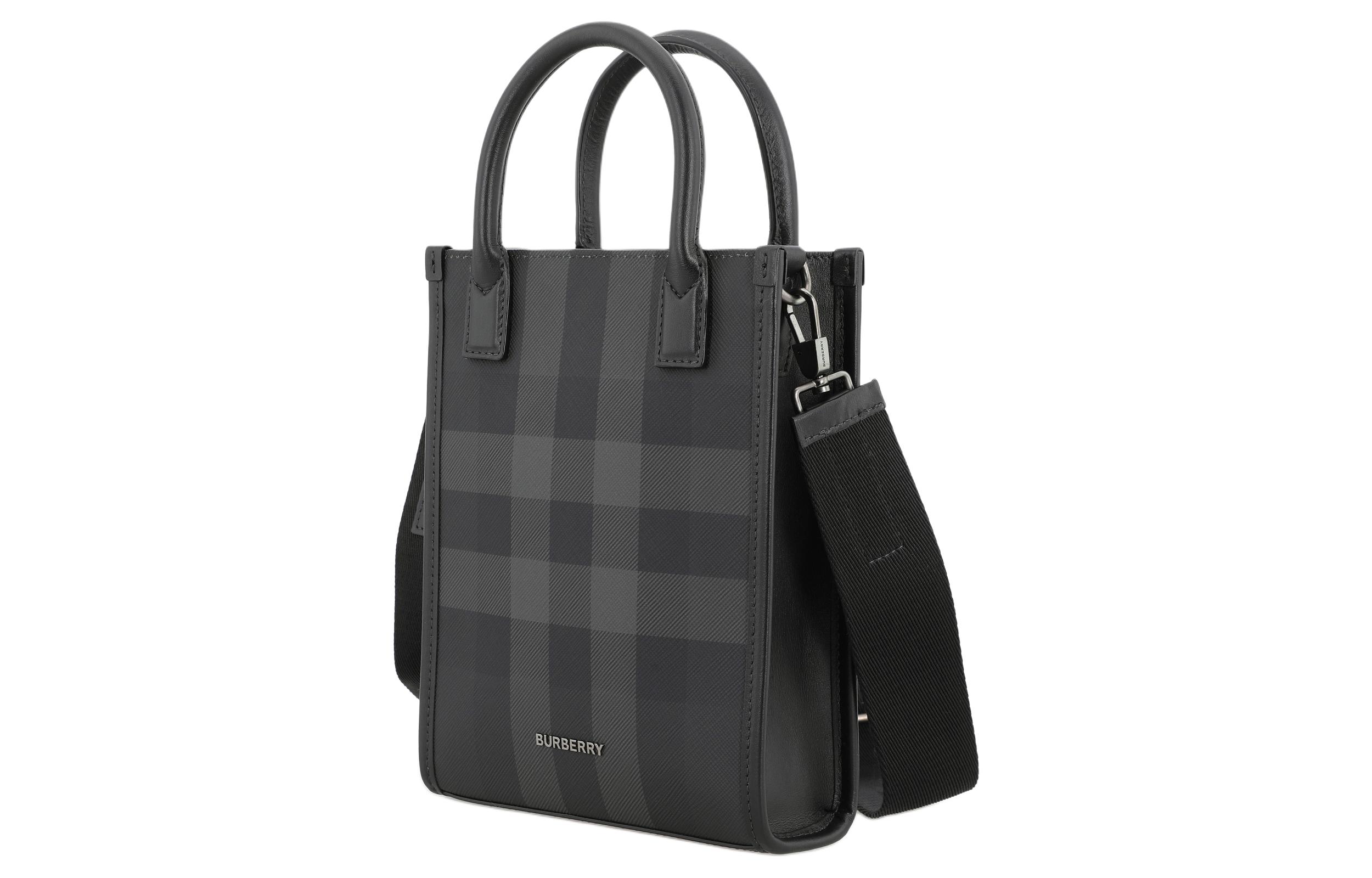 Сумка через плечо из телячьей кожи мужская черная Burberry — фото 2