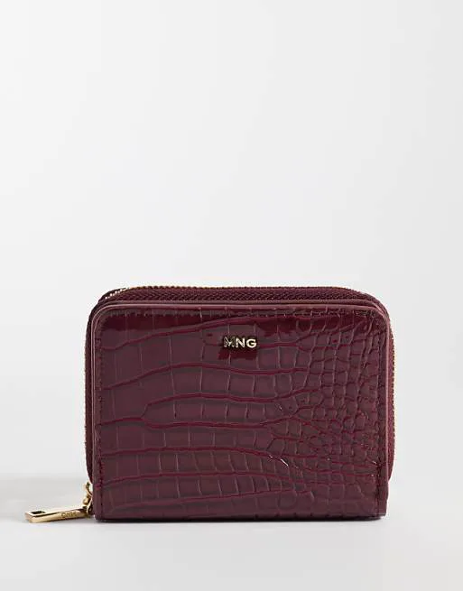 

Кошелек Mango из красного крокодила