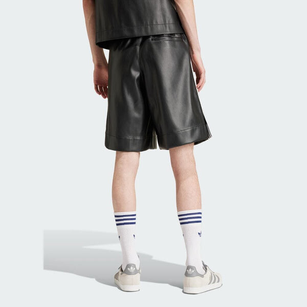 Шорты из искусственной кожи adicolor 3 полоски шорты азиатские размеры Adidas, черный — фото 4