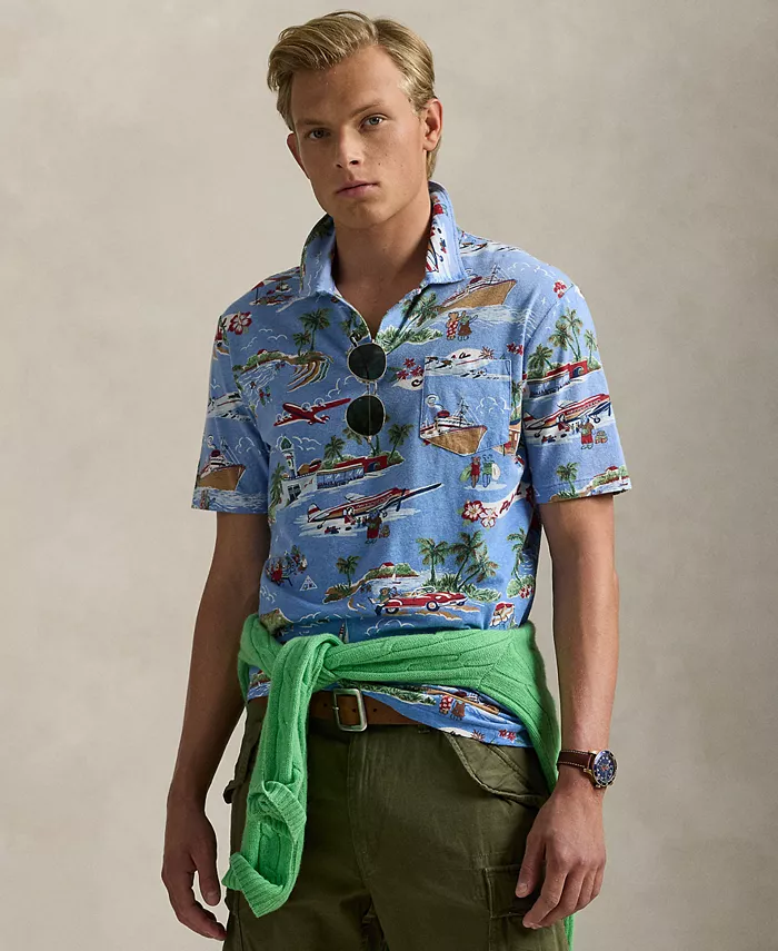 

Мужская классическая поло Bear из льна и хлопка Polo Ralph Lauren, мультиколор