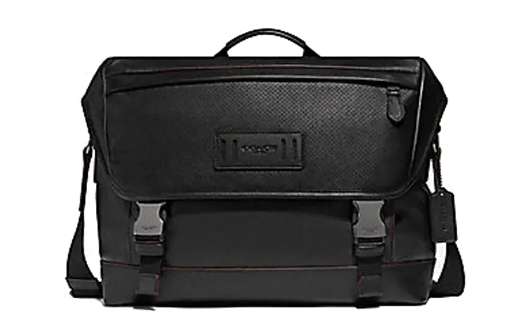 

Кожаная сумка-портфель Ranger, портфель, сумка через плечо, мужская сумка обычный размер черный COACH, Set (Bag+Dust Bag)