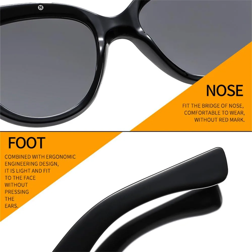 

Ретро-солнцезащитные очки «кошачий глаз» для женщин, для мужчин и женщин, солнцезащитные очки для активного отдыха, защита от УФ-излучения UV400 VFDHN, 3