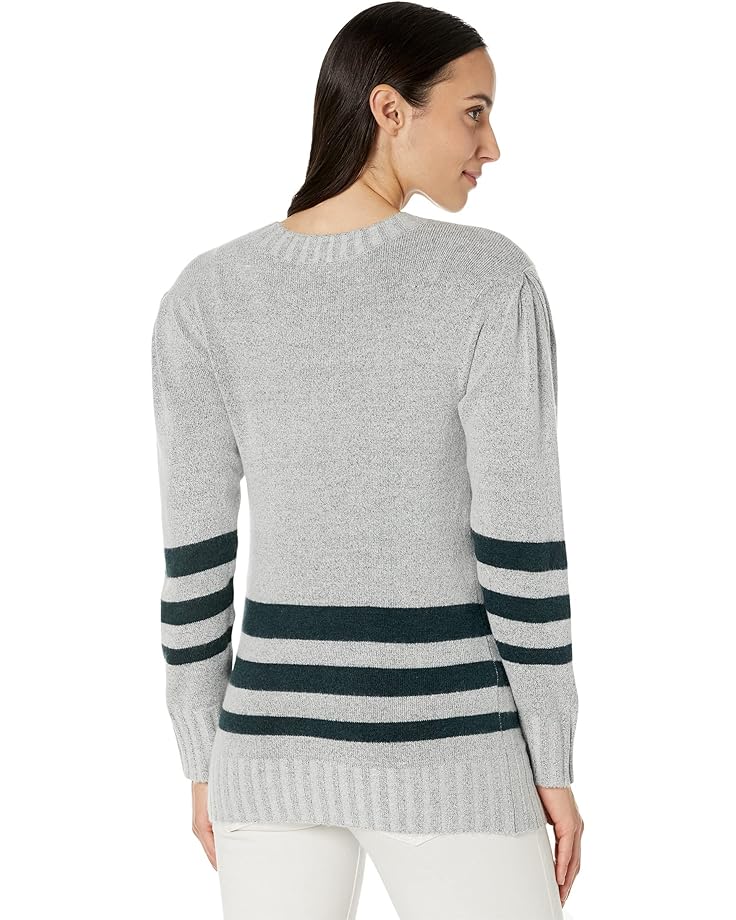 

Свитер Mod-o-doc Cozy Sweater Long Puff Sleeve Stripe Top, цвет Heather Grey