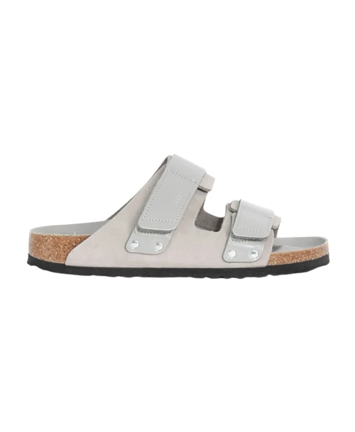 

Кожаные сандалии анатомической формы с регулируемыми застежками. Birkenstock, серый