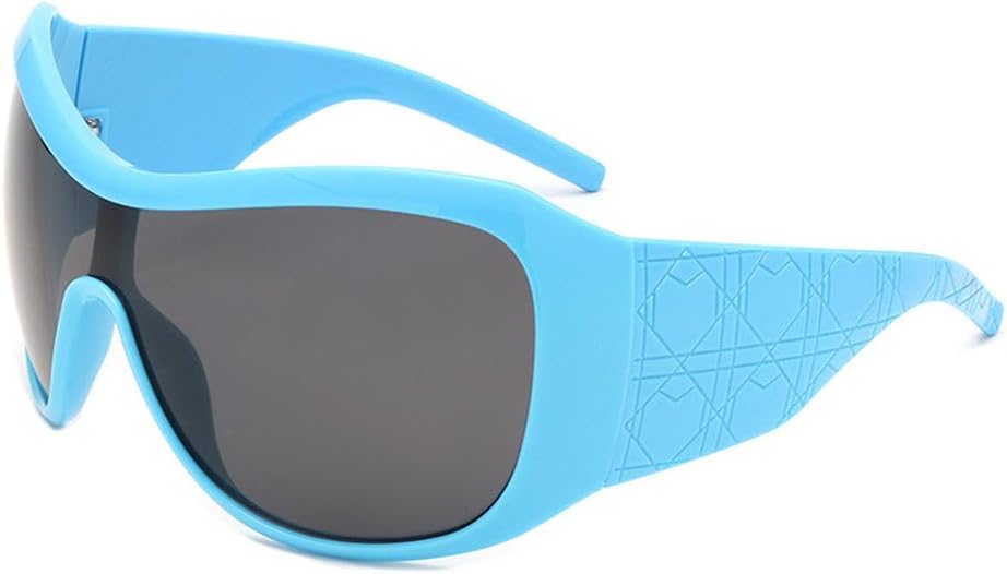 

Цельные солнцезащитные очки большого размера для женщин и мужчин, винтажные солнцезащитные очки-щитки с градиентным переходом в стиле хип-хоп, женские очки для вождения HYYZZC, Red Gray