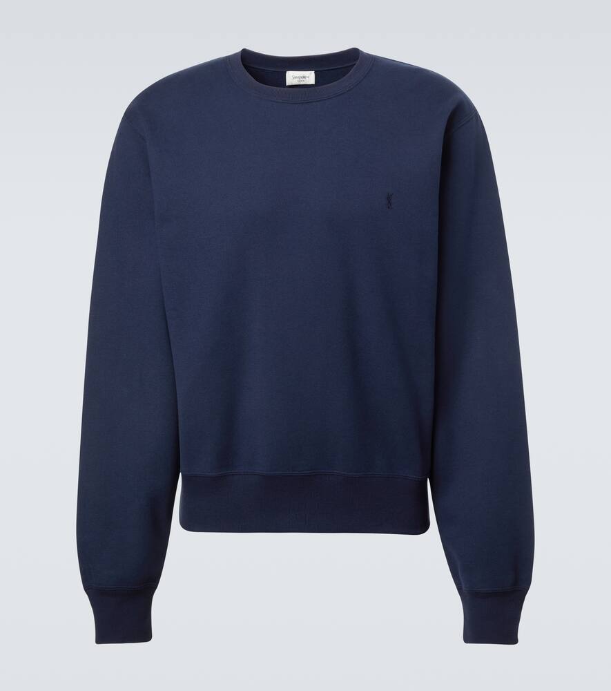 

Кассандр свитшот из хлопкового джерси Saint Laurent, Navy