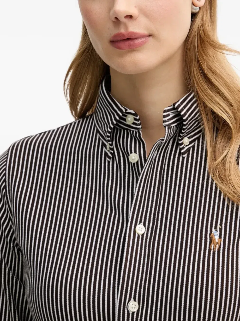 Полосатая рубашка на пуговицах POLO RALPH LAUREN, черный — фото 4