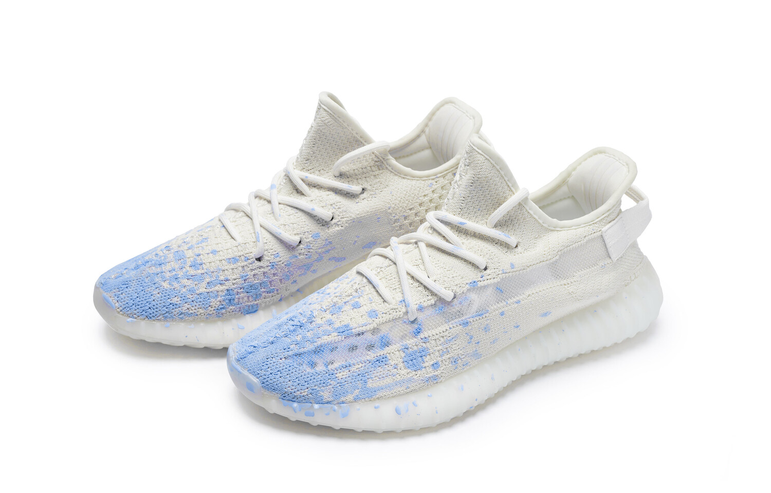 Кроссовки adidas originals Yeezy Boost 350 V2 Lifestyle Shoes Unisex Low-top Blue, белый/синий — фото 3