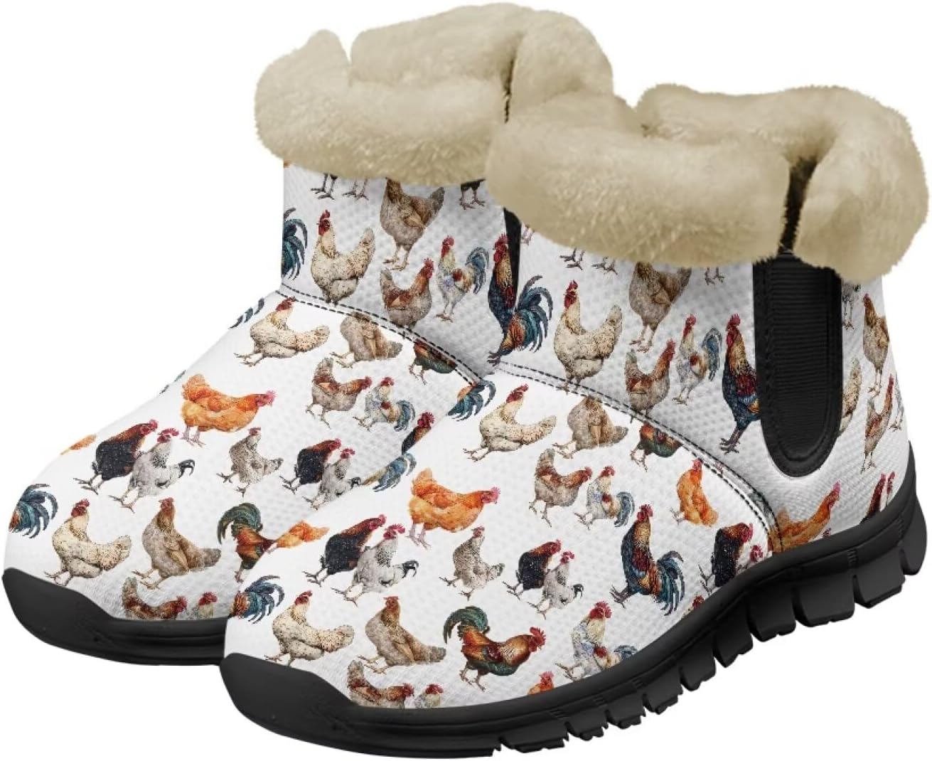 

Зимние сапоги Noprintge для женщин и мужчин, мягкие с уютной плюшевой подкладкой, нескользящие теплые ботинки, Rooster