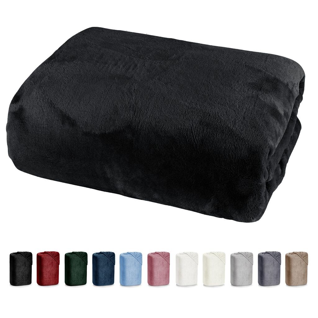 

Heimtexland роскошная простыня Cashmere Touch Soft простыня Nicky Plush Teddy Type585 Черный 100 см x 200 см