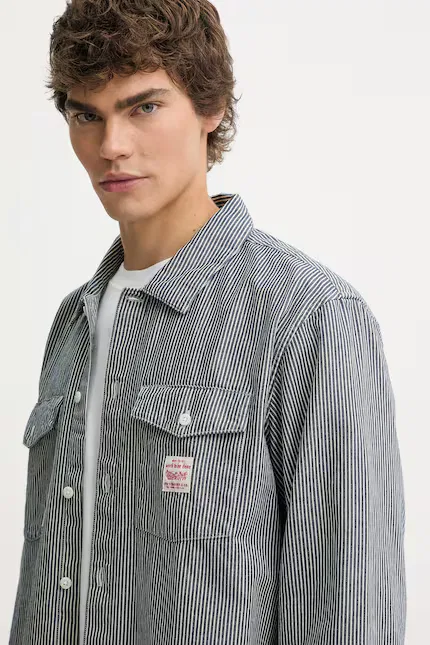 Рубашка хлопковая Levi's, синий — фото 4