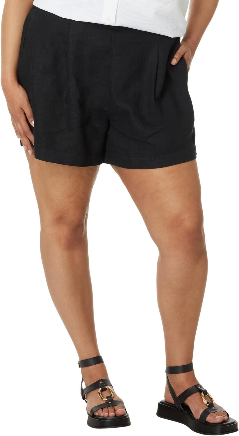 

Шорты Madewell Plus Clean Pull-On Shorts in 100% Linen, черный