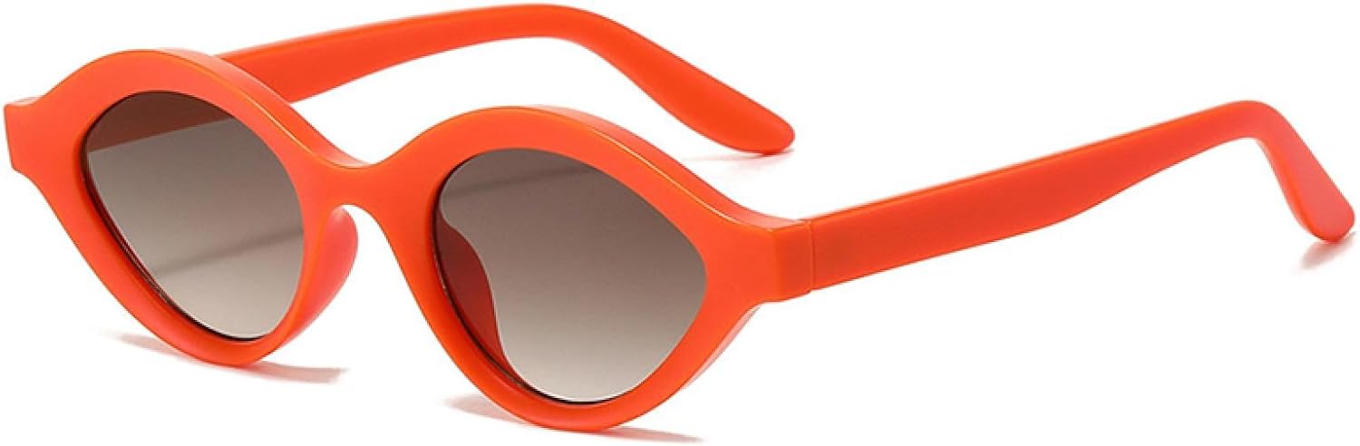 

Ретро маленькие солнцезащитные очки «кошачий глаз» с гелевой расцветкой для женщин, модные градиентные очки с защитой от УФ-излучения UV400 для мужчин, панк-очки овальной формы TVTBBVV, Orange Tea Gradient