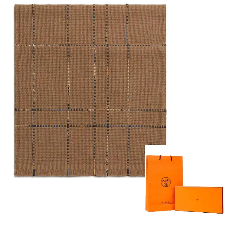 

HERMES Кашемировый шарф верблюжьего цвета, Camel
