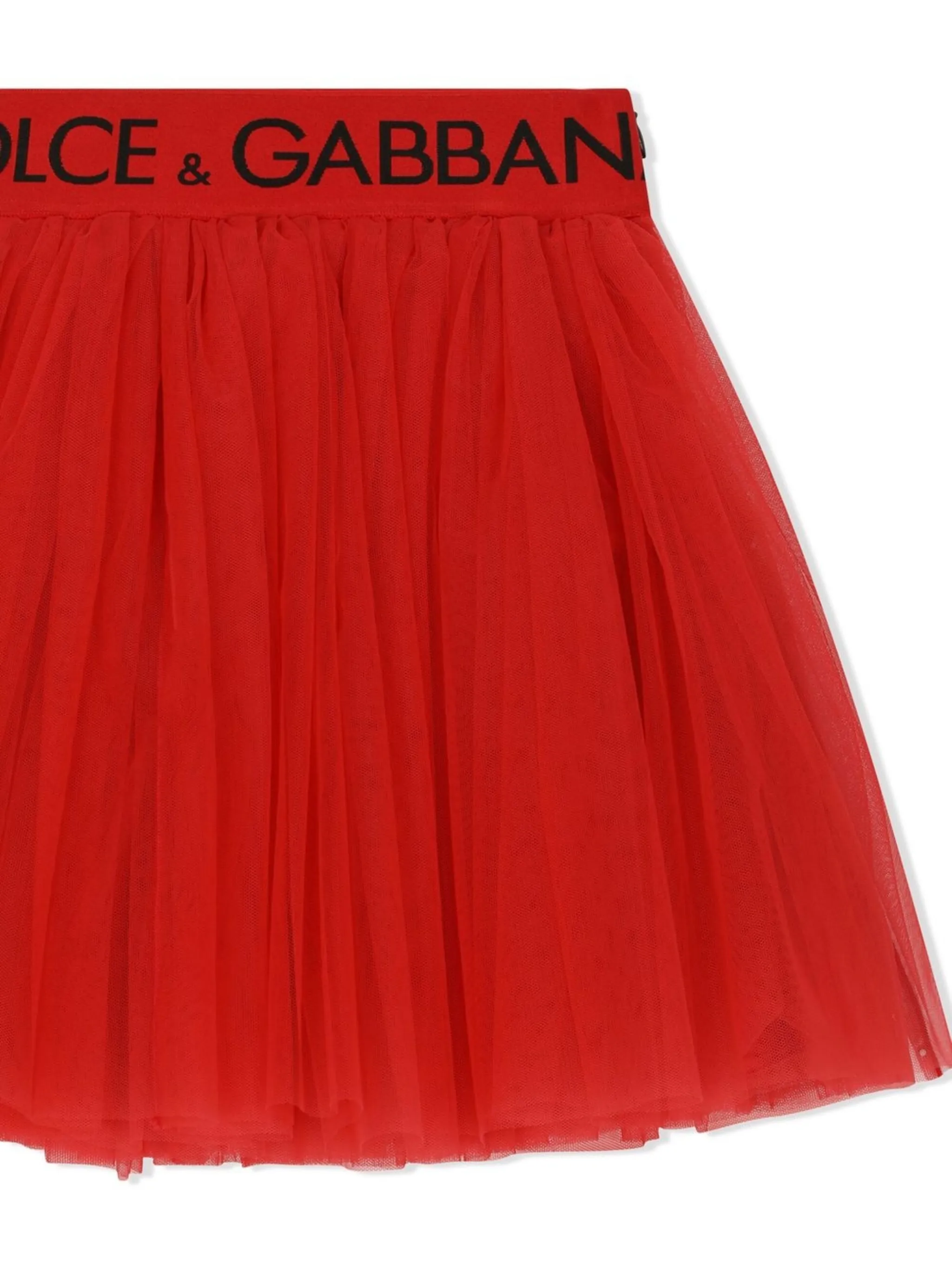 Пышная юбка миди с логотипом Dolce & Gabbana Kids, красный — фото 3