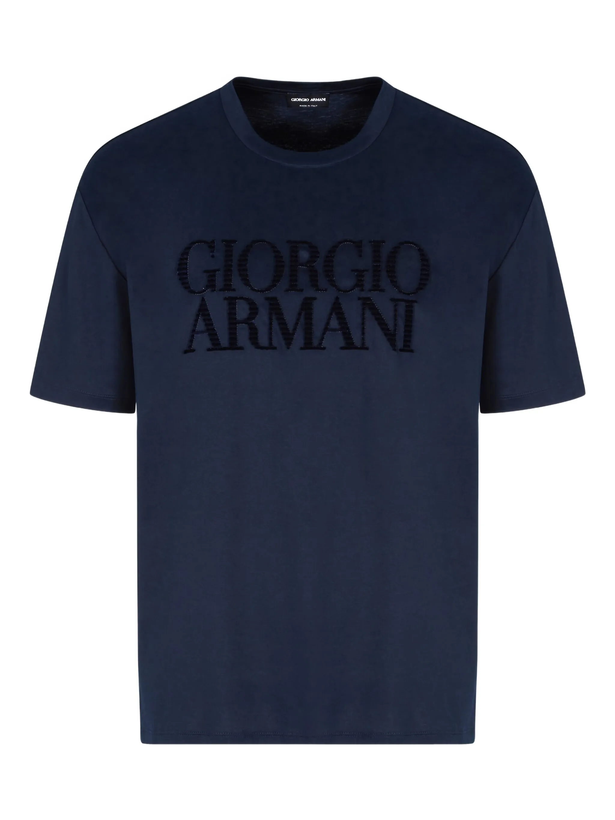 

Футболка с фактурным логотипом Giorgio Armani, синий