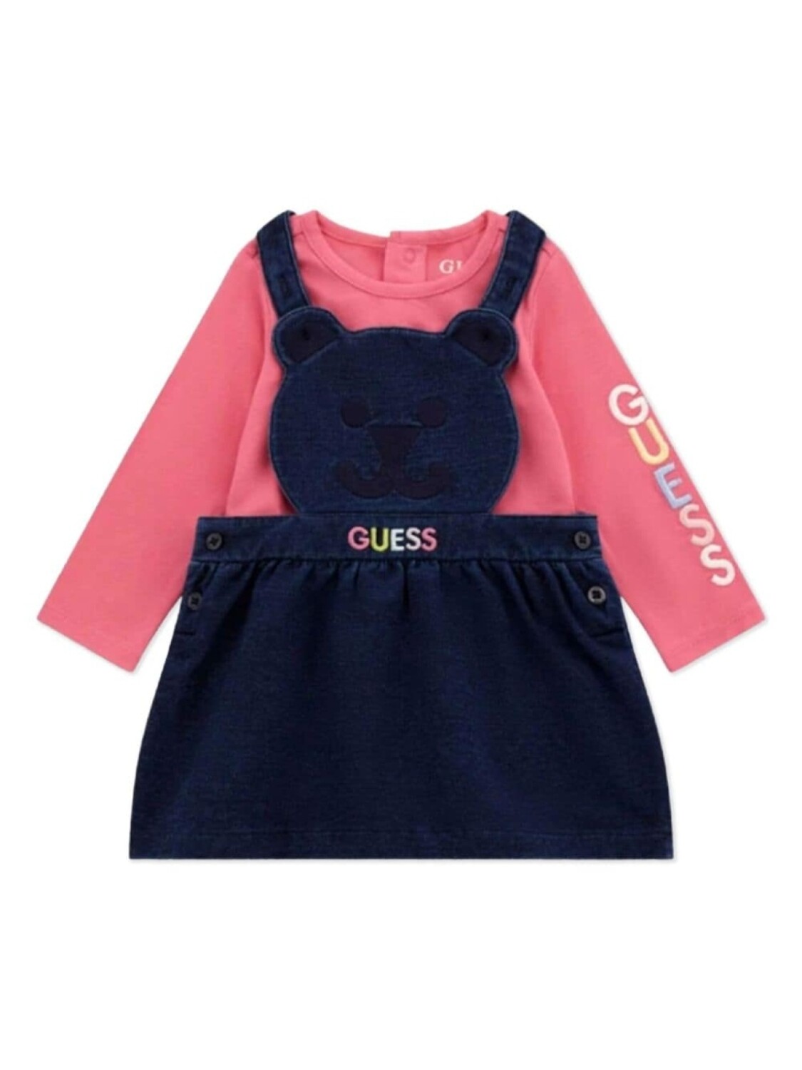 

Guess kids комплект платьев с мотивом медведя, розовый