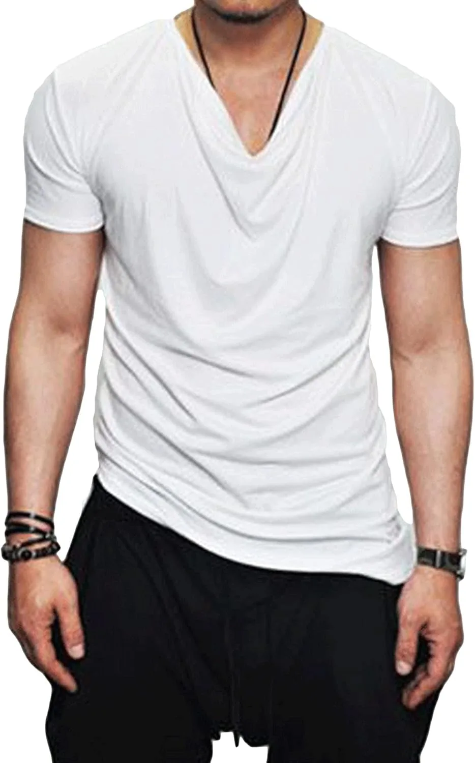 

Футболка мужская асимметричная с воротником стека Maiyifu-GJ