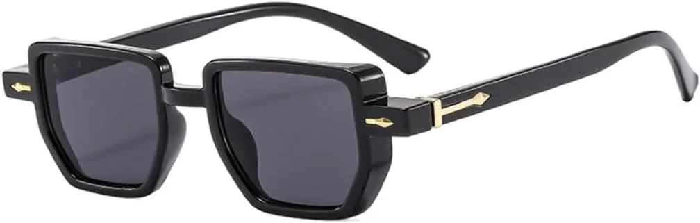 

Ретро-солнцезащитные очки Polygon для женщин, градиентные оттенки, защита от УФ-излучения UV400, модные заклепки, панк-стиль для мужчин VVTWSSW, Black Gray