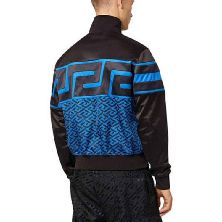 Двухцветная куртка с монограммой VERSACE, черная — фото 4