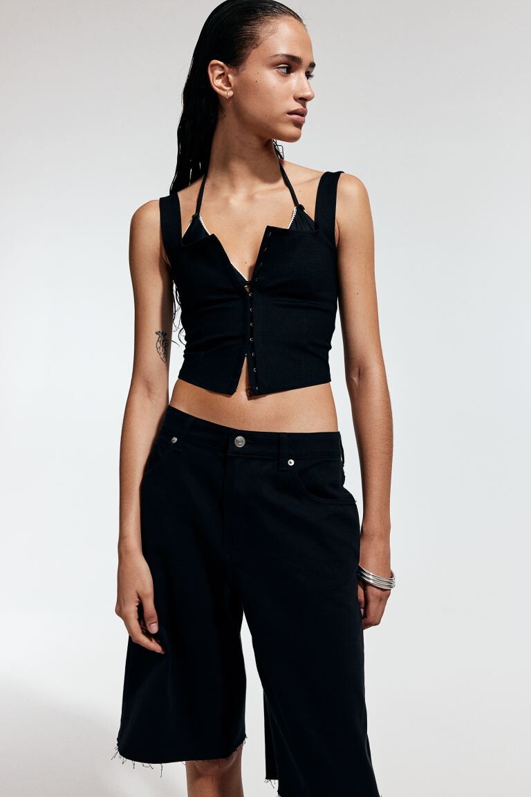 

Твиловые шорты-бермуды H&M, черный