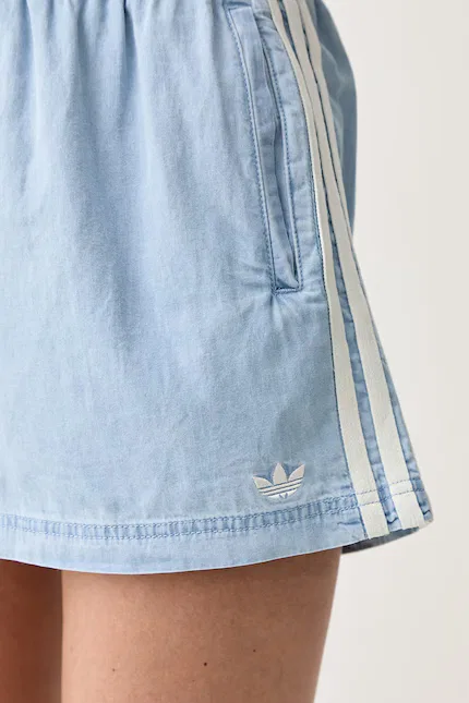 Шорты джинсовые высокий стан Adidas Originals, синий — фото 4