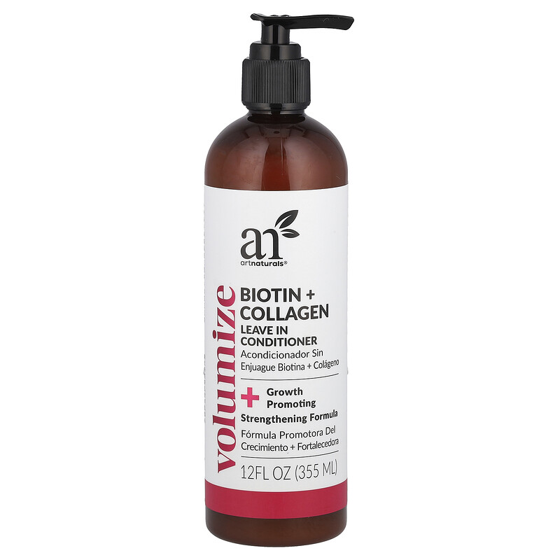 

artnaturals, Volumize, биотин и коллаген, несмываемый кондиционер, 355 мл (12 жидк. унц.)