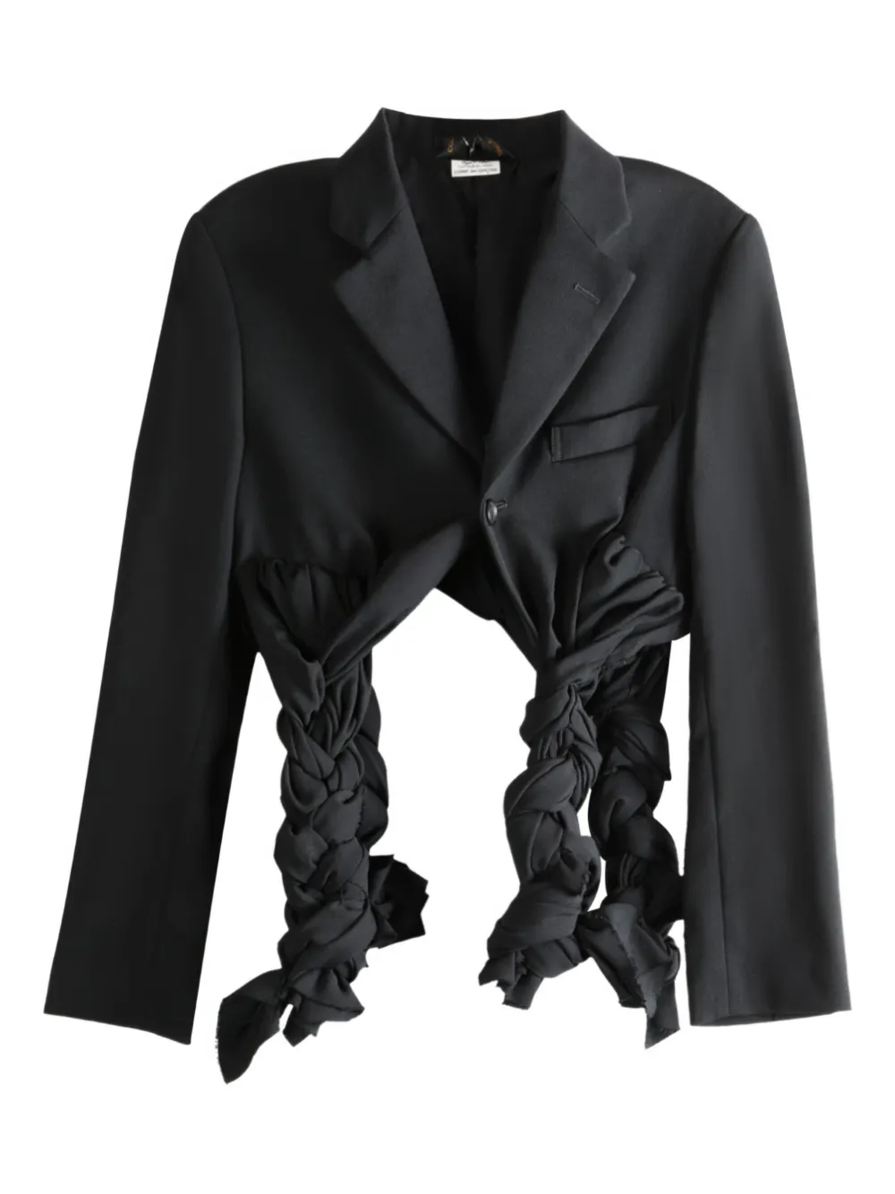 

Укороченный жакет с плетеными деталями COMME DES GARCONS, черный