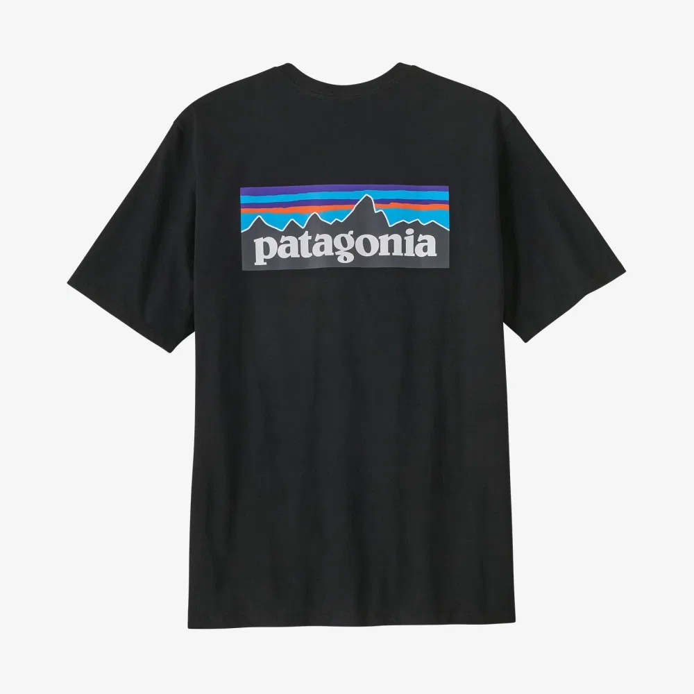 Мужская футболка P-6 Logo Responsibili-Tee чёрная от Patagonia